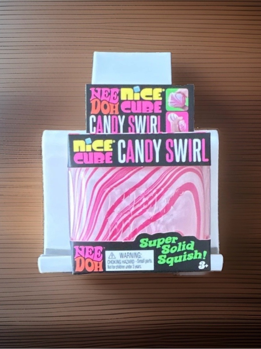 Schylling NeeDoh Nice Cube Candy Pink White New Sealed Authentic VERY RARE